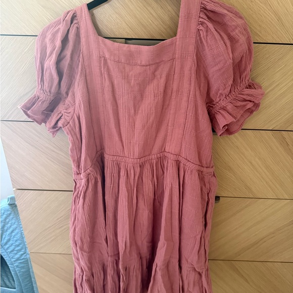Madewell pink puff sleeve dress - Picture 2 of 2